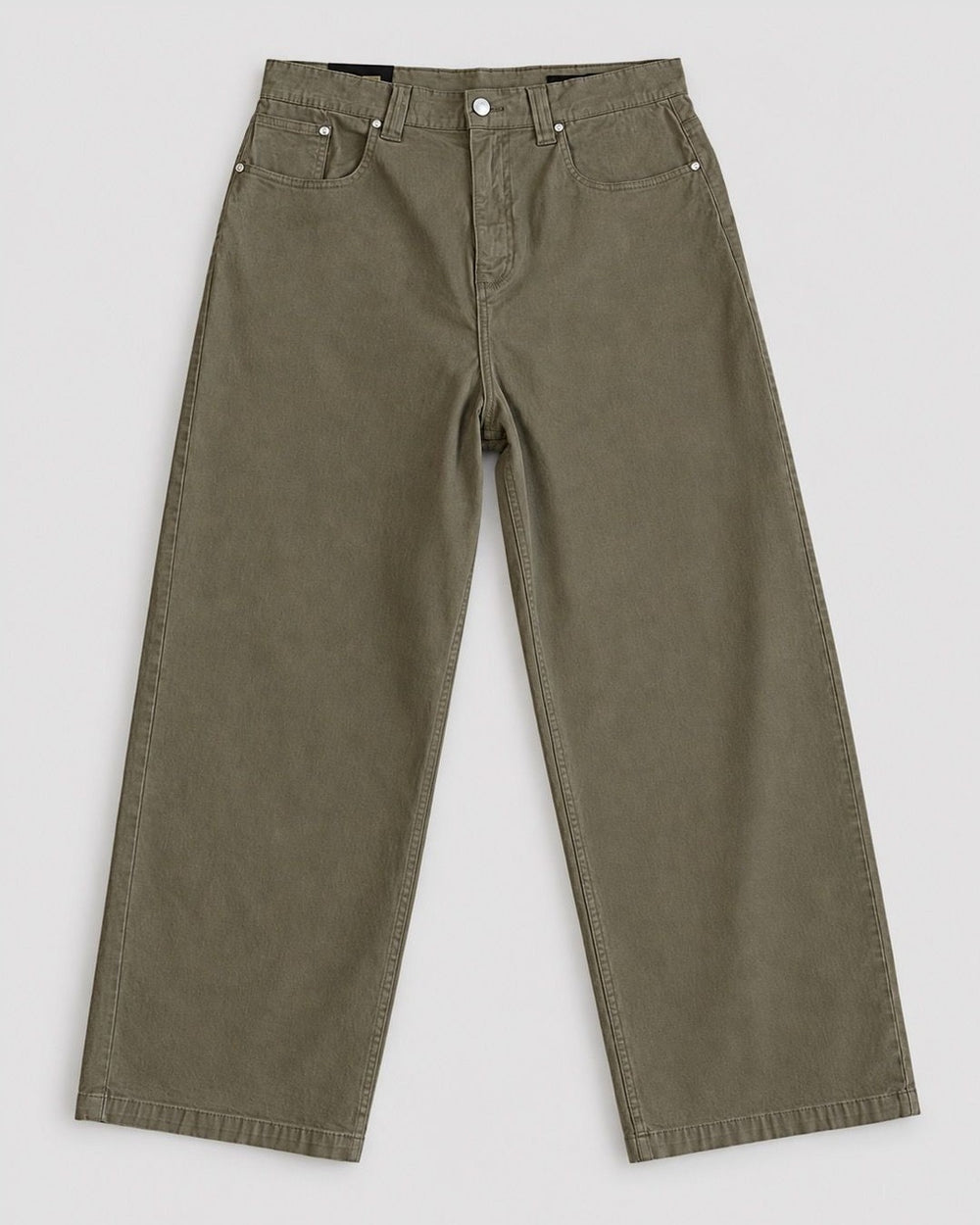Londinese 5 Pockets, pantalone cinque tasche verde militare (Army) con vestibilità baggy, vista frontale