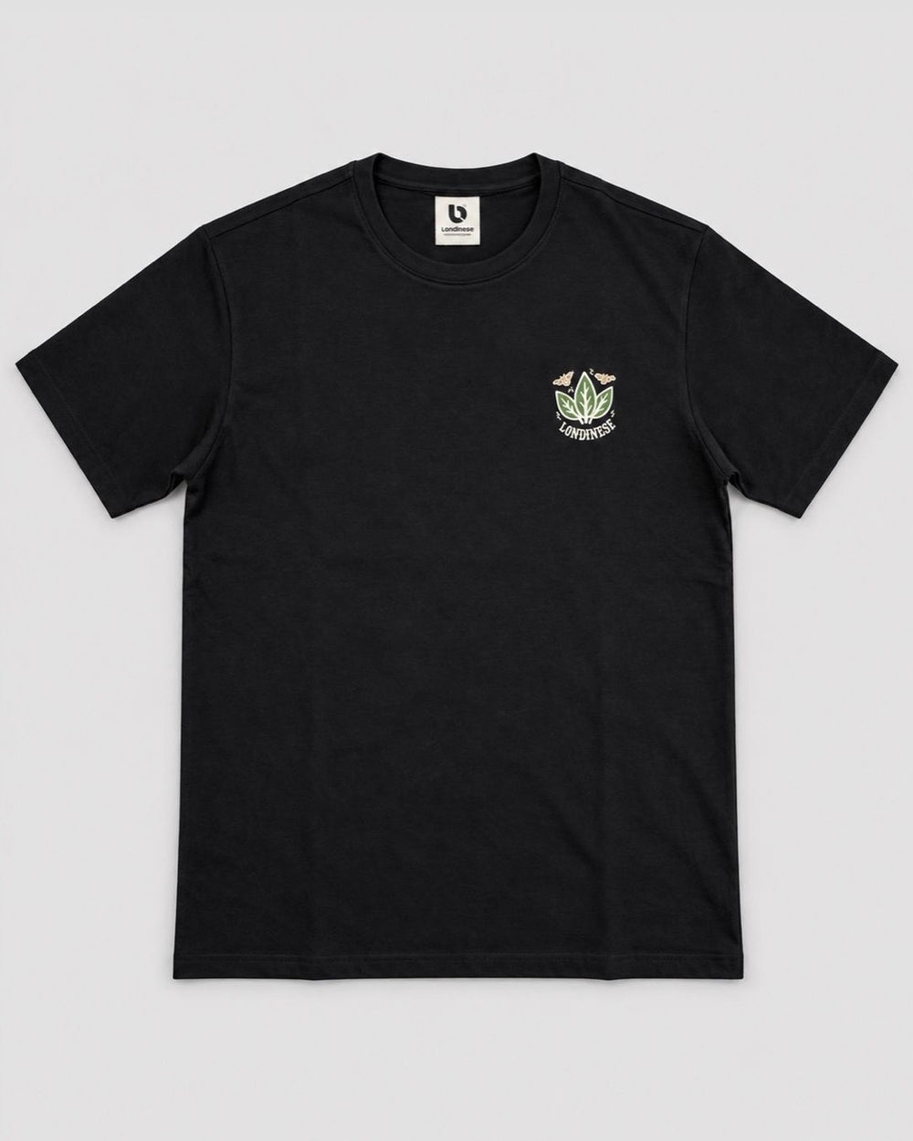 Londinese Afterparty, t-shirt nera (Black) con stampe skateboarding davanti e dietro, vista frontale
