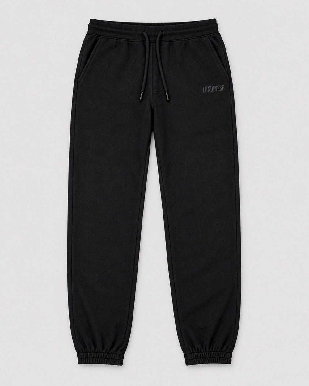 Londinese Chester Pant, pantalone in felpa nero (Black) della linea Chester, vista frontale