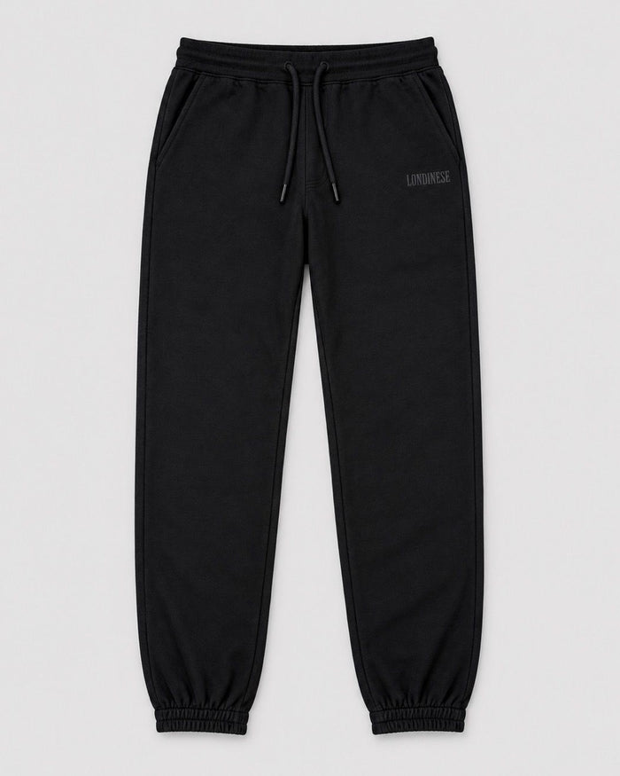 Londinese Chester Pant, pantalone in felpa nero (Black) della linea Chester, vista frontale