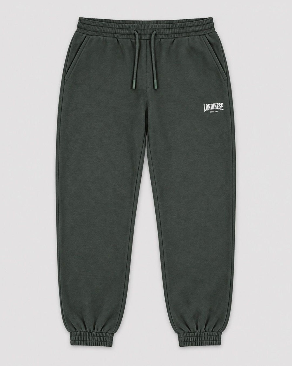 Londinese Chester Pant, pantalone in felpa verde scuro (Hunter) della linea Chester, vista frontale