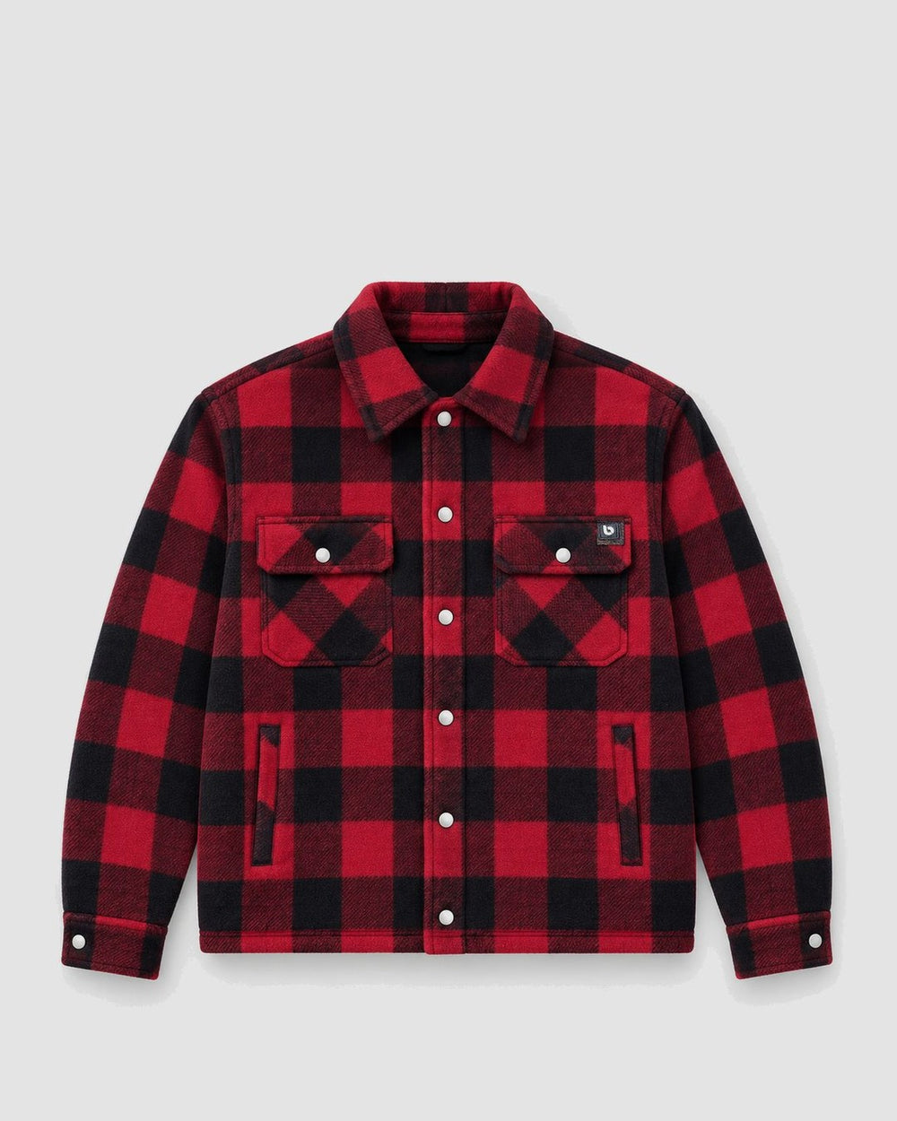 Londinese Dawson, giacca camicia rossa e nera (Red/Black) con tartan imbottito, vista frontale