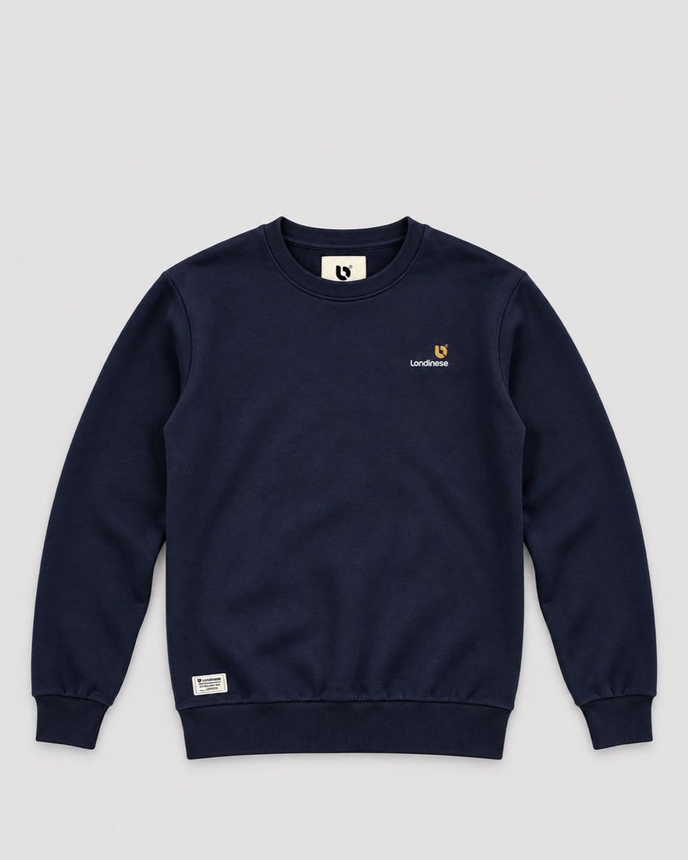 Londinese Falcon Crew, felpa girocollo blu navy (Navy) della linea Icons con logo sul petto, vista frontale