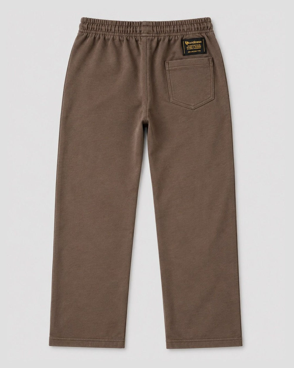Londinese Falcon Pant, pantalone in felpa marrone moka (Mocha) della linea Icons con logo Londinese, vista posteriore
