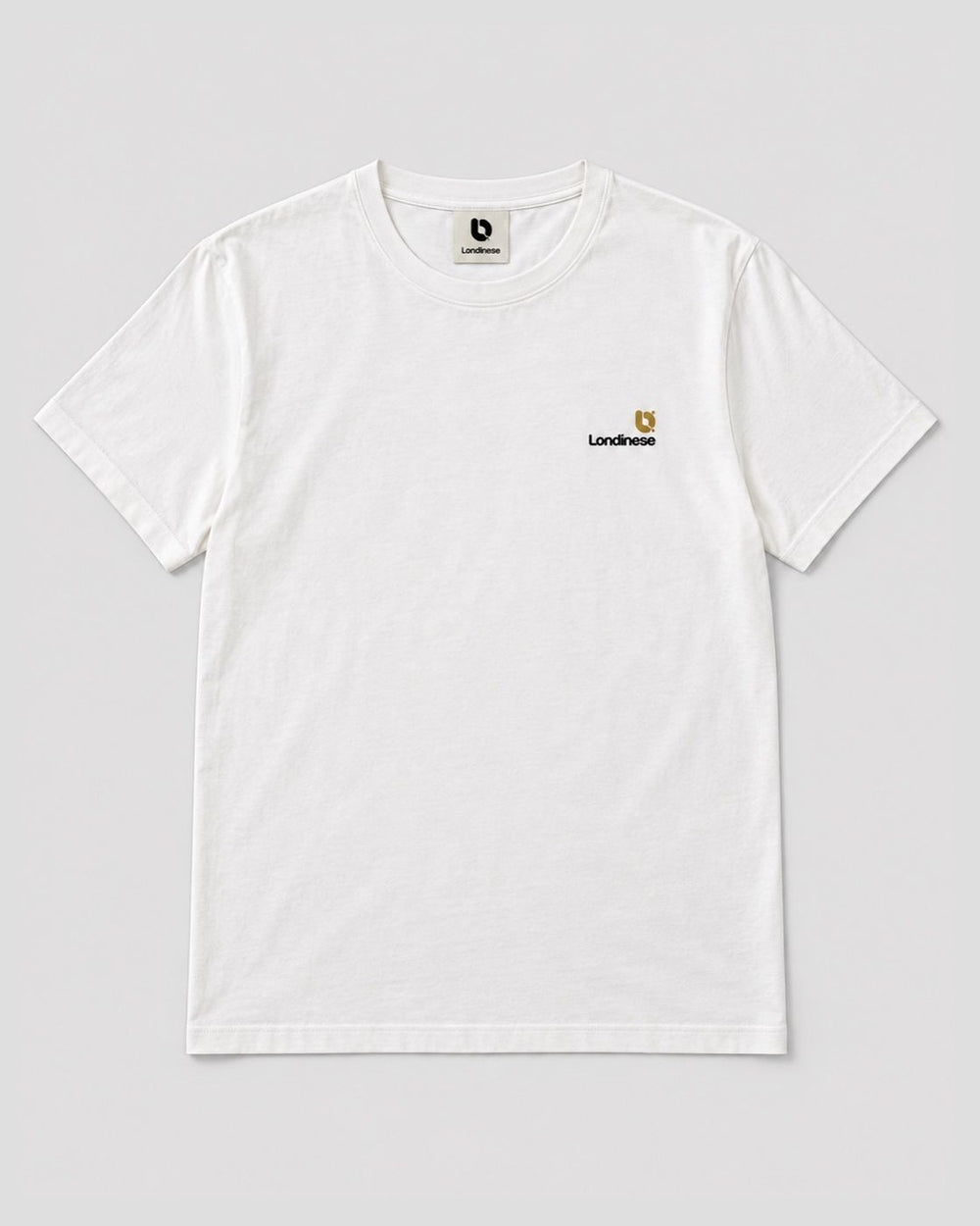 Londinese Falcon Tee, t-shirt avorio (Ivory) con logo sul petto, vista frontale