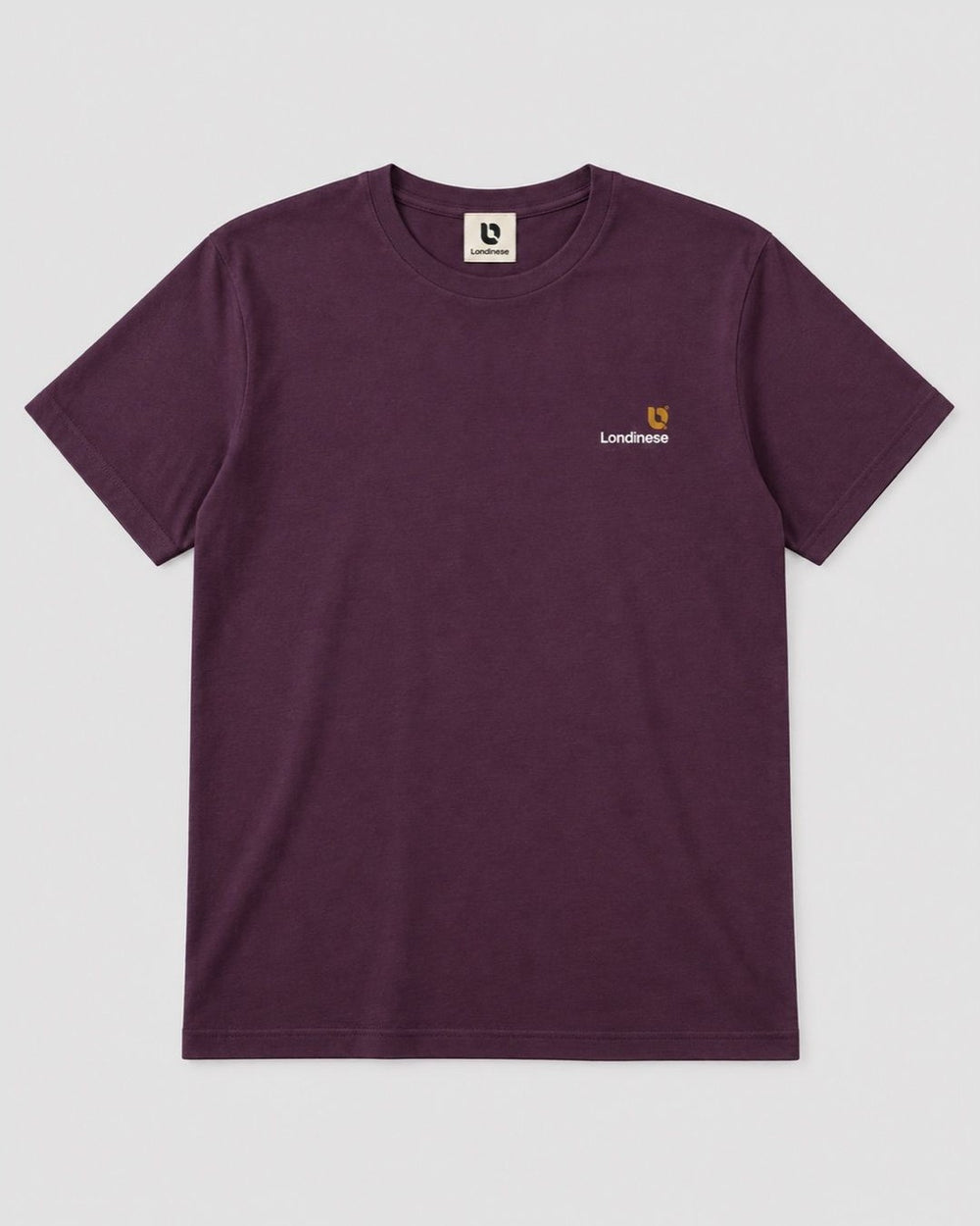Londinese Falcon Tee, t-shirt prugna (Plum) con logo sul petto, vista frontale