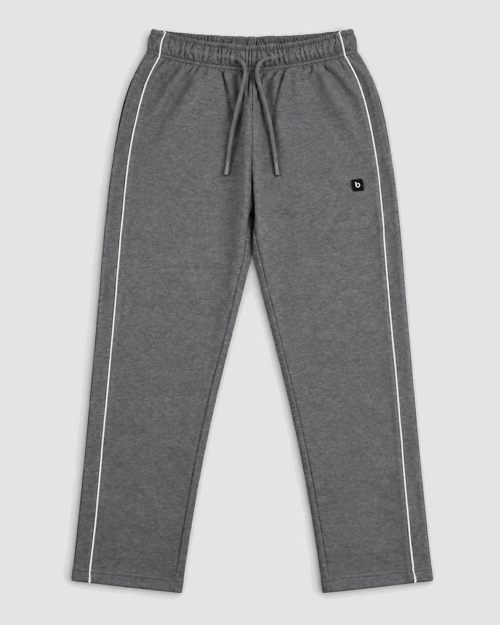 Londinese Marshall Pant, pantalone in felpa grigio (Ash) con piping bianco sulle gambe, vista frontale