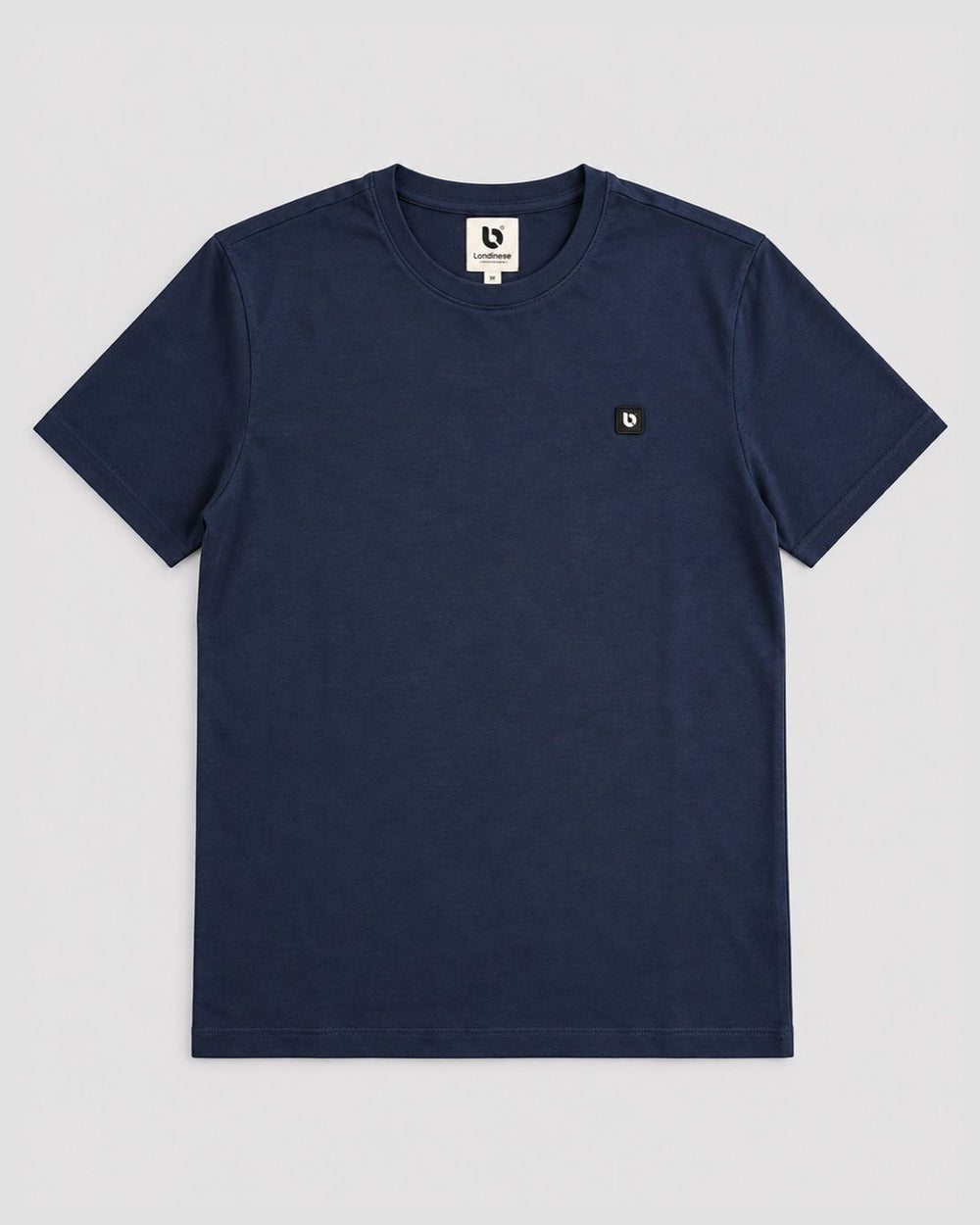 Londinese Marshall Tee, t-shirt blu navy (Navy) con logo sul petto, vista frontale