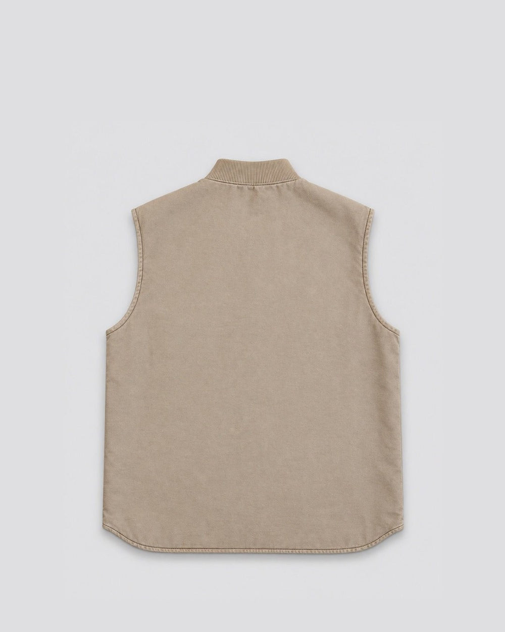 Londinese Vest, gilet imbottito beige (Beige) con tela di cotone e zip intera, vista posteriore