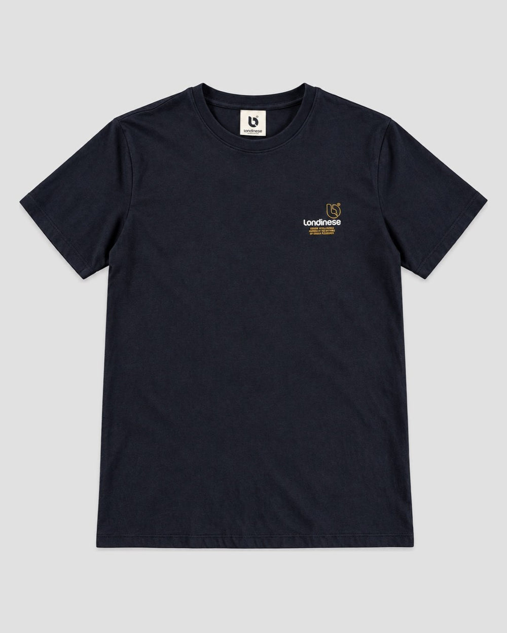 Londinese Vortex Tee, t-shirt nera (Black) con logo piccolo sul petto, fronte