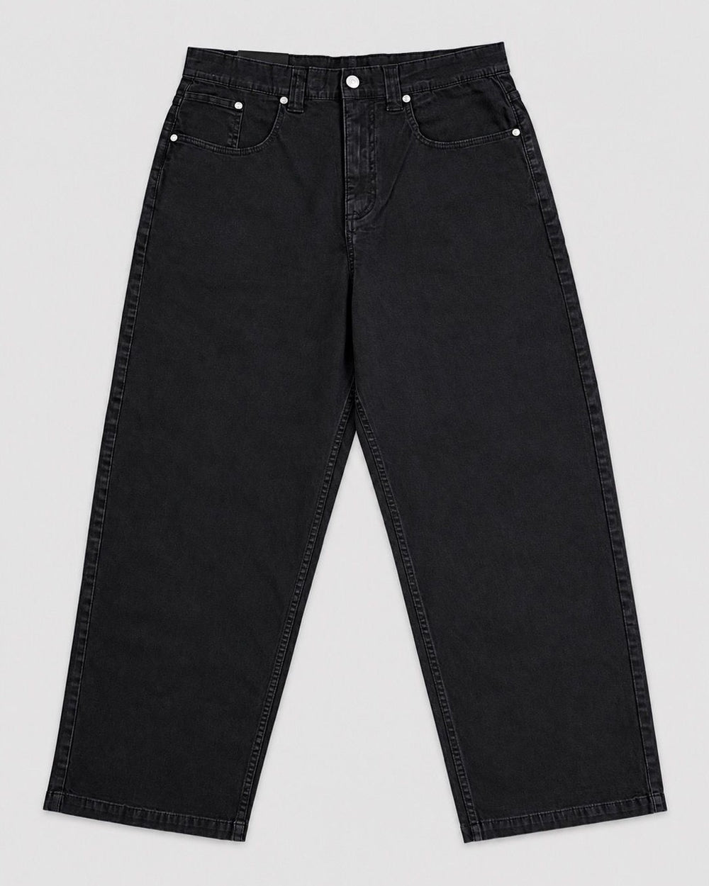 Londinese 5 Pockets, pantalone cinque tasche nero (Black) con vestibilità baggy, vista frontale