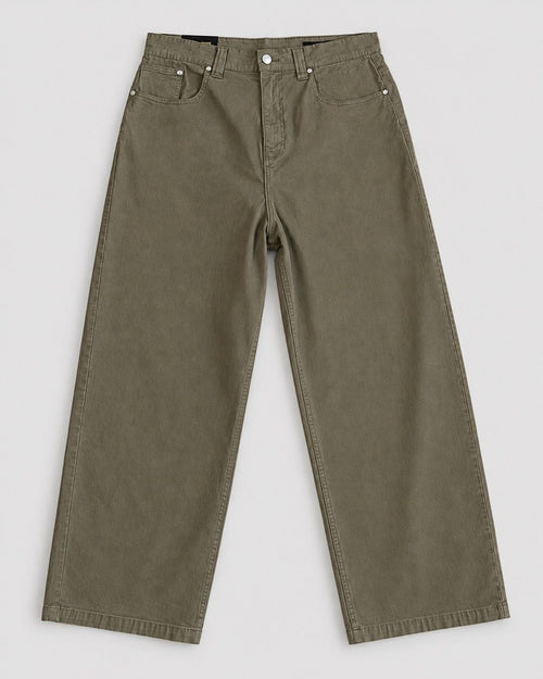 Londinese 5 Pockets, pantalone cinque tasche verde militare (Army) con vestibilità baggy, vista frontale