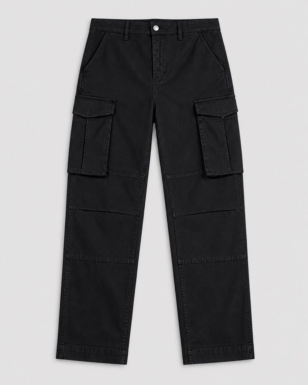Londinese Aviator Cargo, pantalone cargo nero (Black) con tasche laterali ampie, vista frontale
