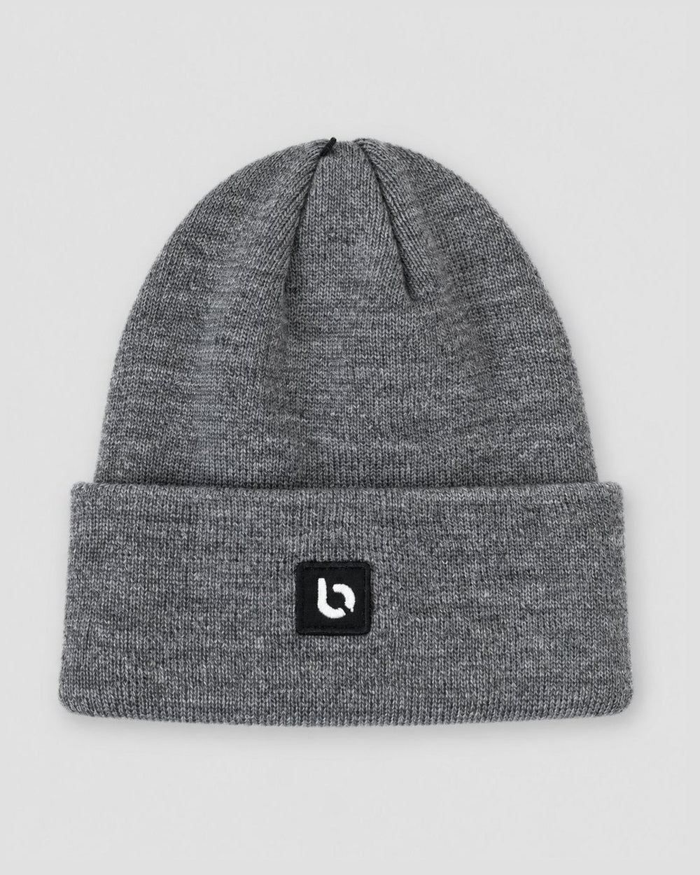 Londinese Beanie, berretto grigio (Grey) con patch Londinese, vista frontale
