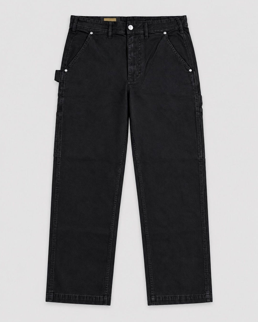 Londinese Carpenters, pantalone carpenter nero (Black) con tasche porta-attrezzi, vista frontale