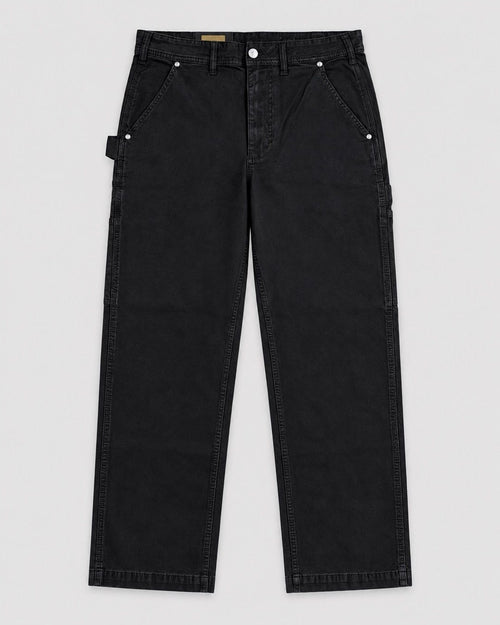 Londinese Carpenters, pantalone carpenter nero (Black) con tasche porta-attrezzi, vista frontale