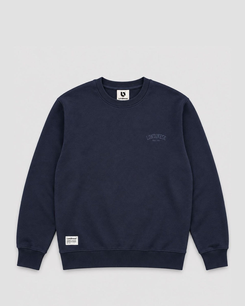 Londinese Chester Crew, felpa girocollo blu navy (Navy) della linea Chester, vista frontale
