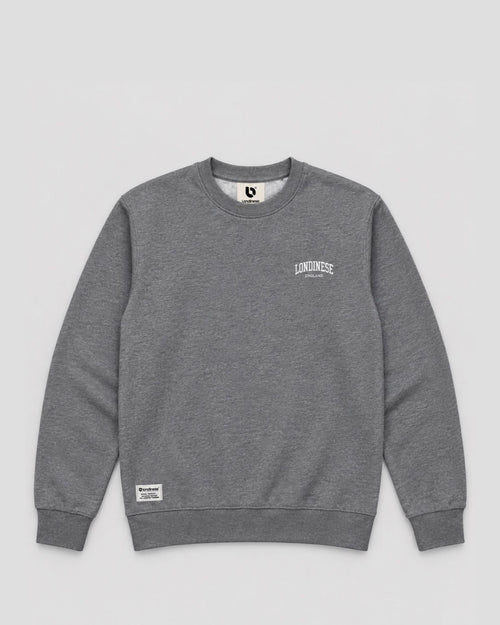 Londinese Chester Crew, felpa girocollo grigia (Ash) della linea Chester, vista frontale