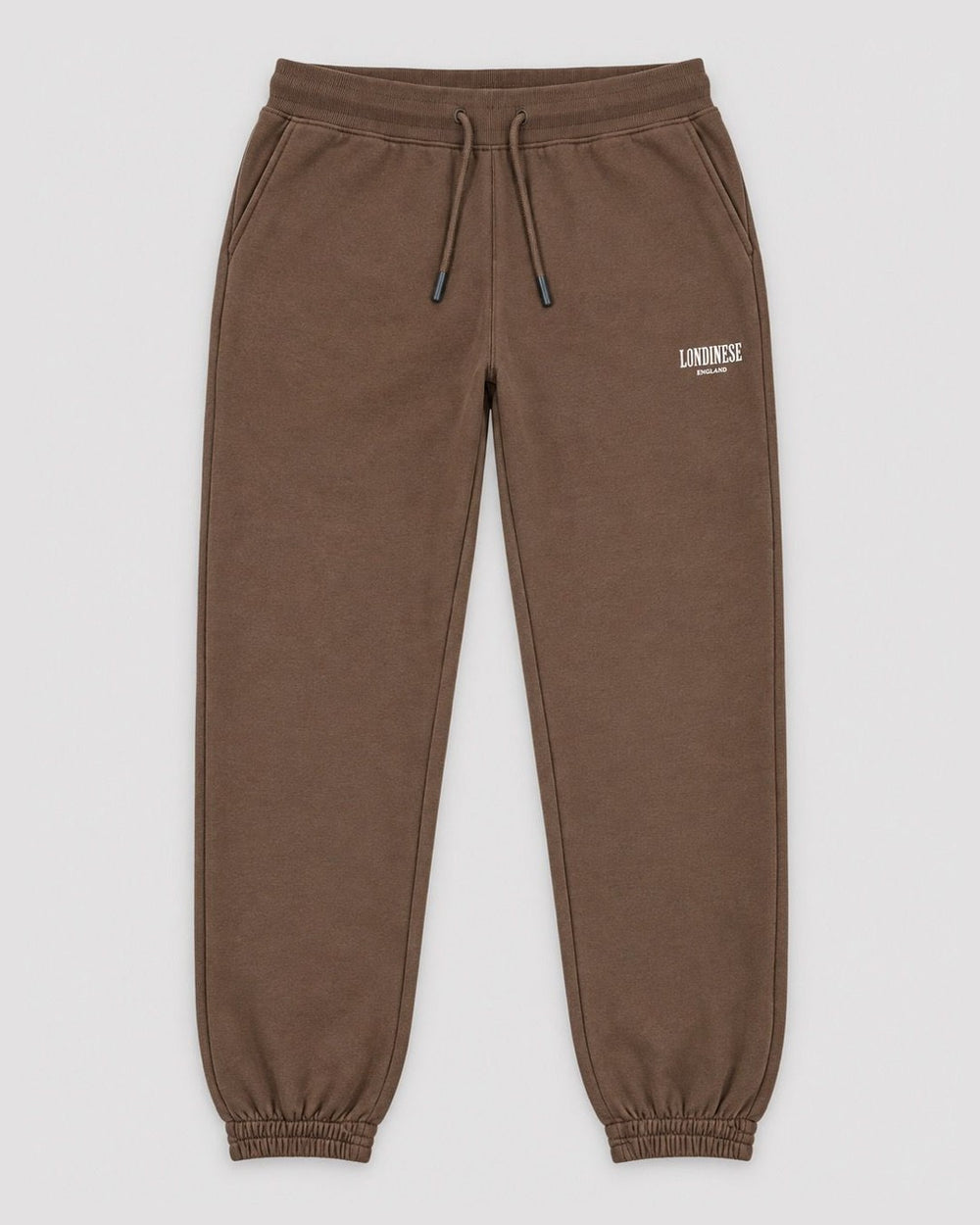 Londinese Chester Pant, pantalone in felpa marrone moka (Mocha) della linea Chester, vista frontale