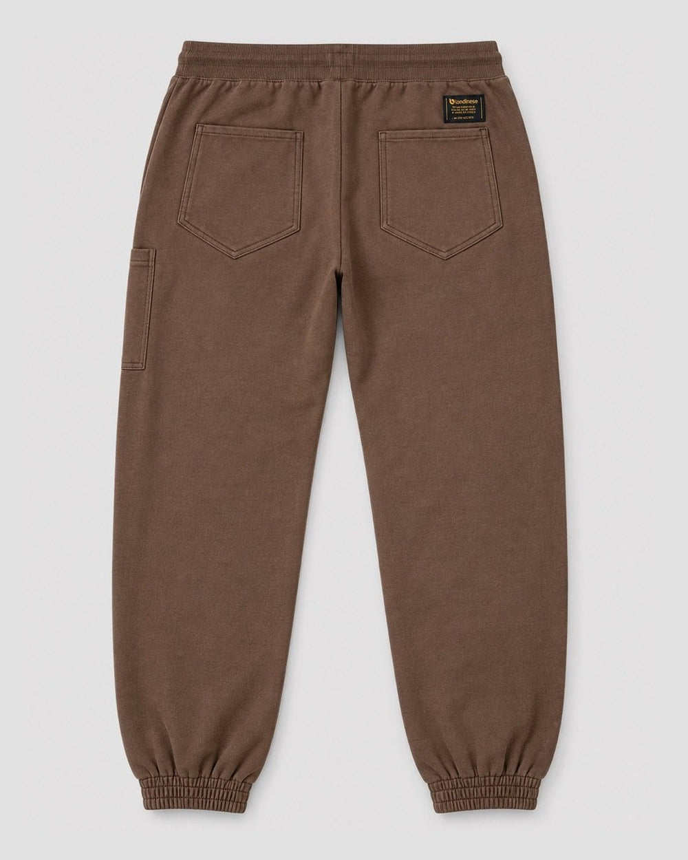 Londinese Chester Pant, pantalone in felpa marrone moka (Mocha) della linea Chester, vista posteriore