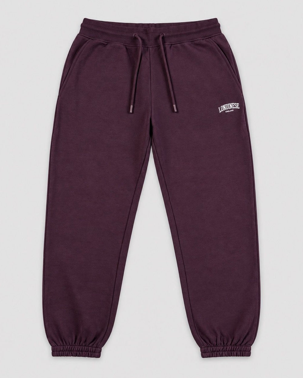 Londinese Chester Pant, pantalone in felpa prugna (Plum) della linea Chester, vista frontale
