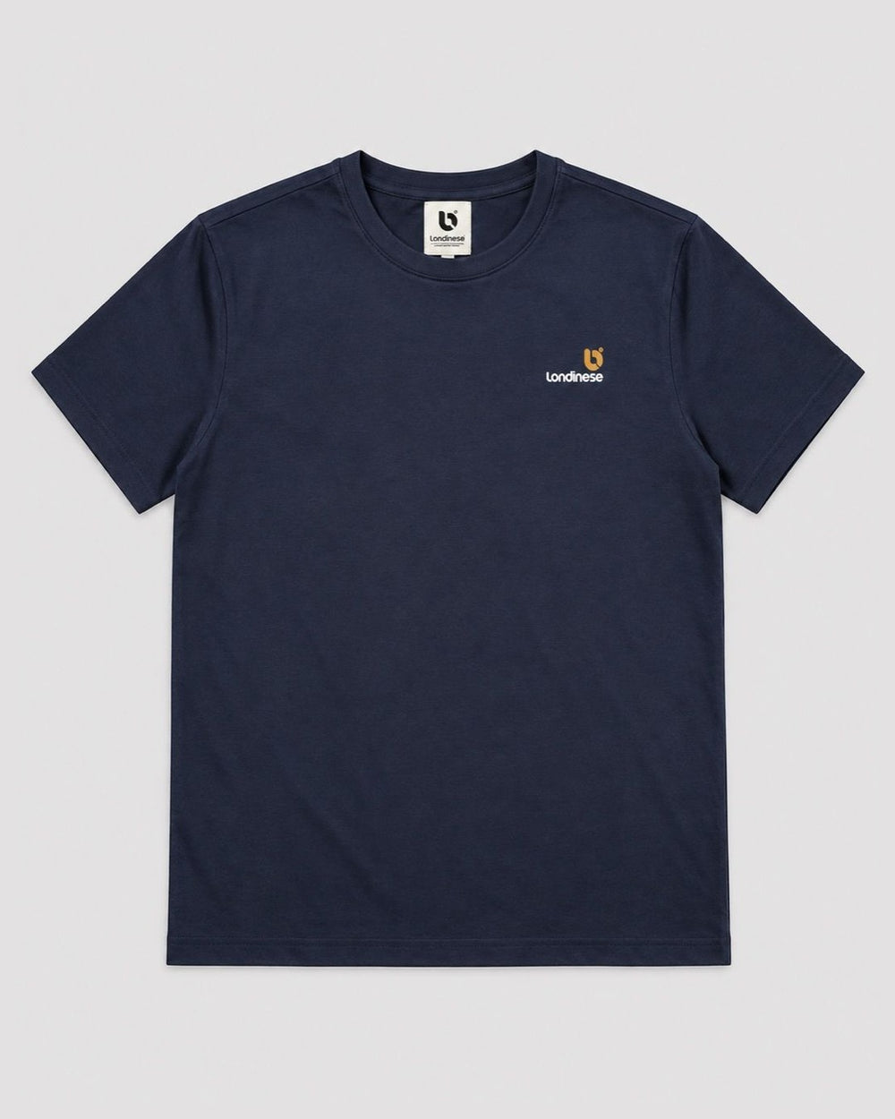 Londinese Falcon Tee, t-shirt blu navy (Navy) con logo sul petto, vista frontale