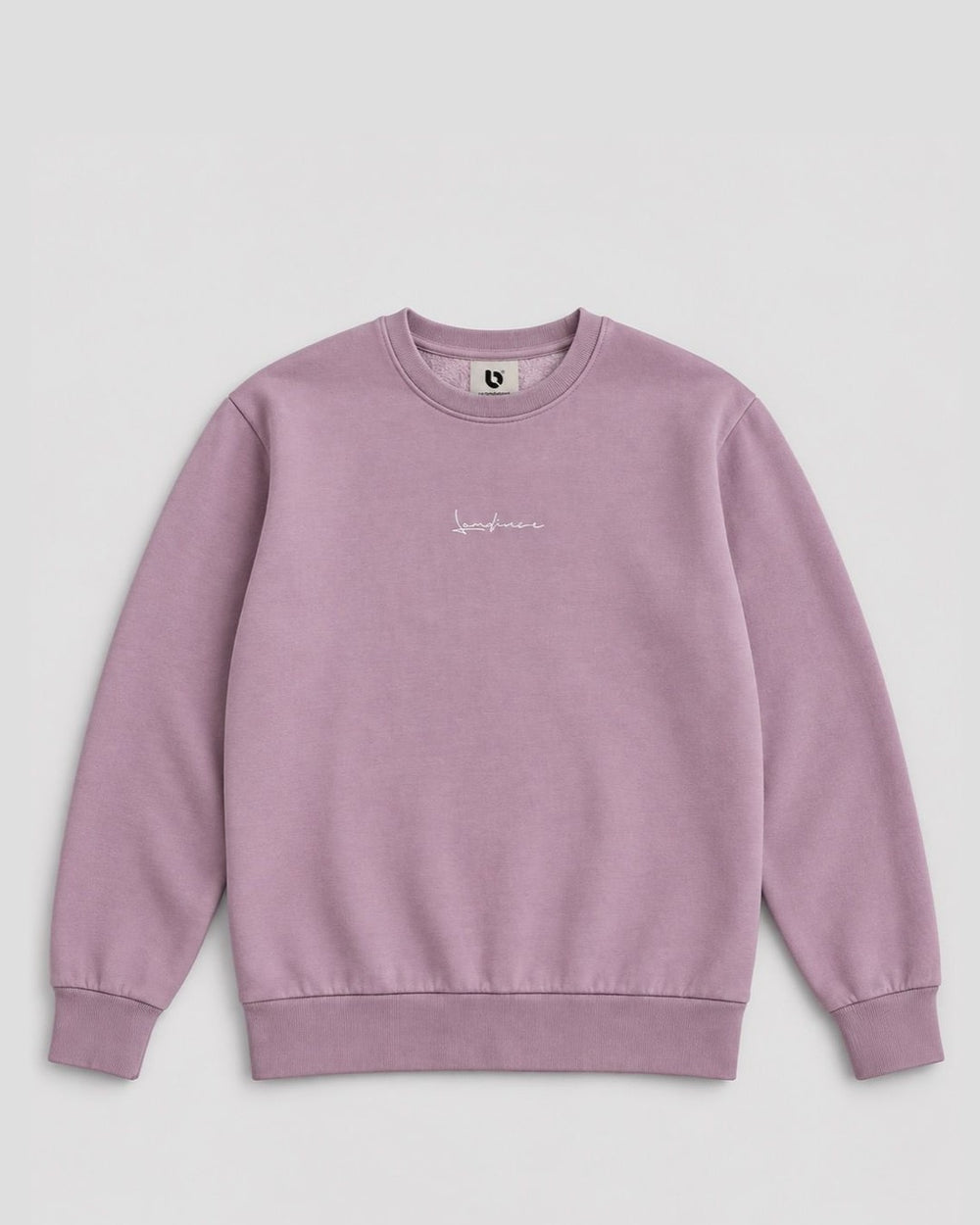 Londinese Futura Crew, felpa girocollo rosa (Pink Dusty) con ricamo sul petto e lavaggio acid wash, vista frontale