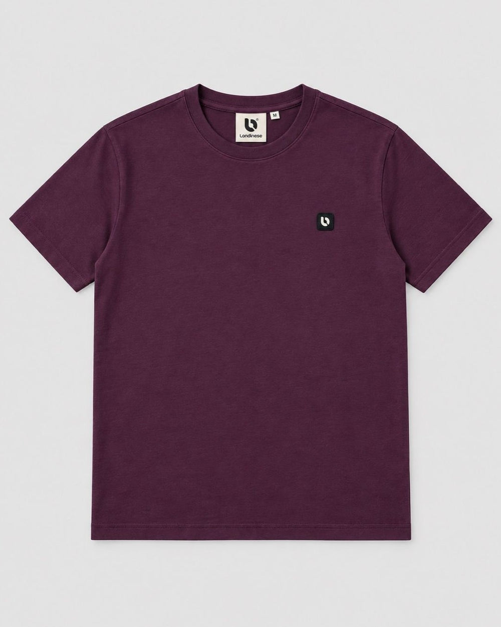 Londinese Marshall Tee, t-shirt prugna (Plum) con logo sul petto, vista frontale