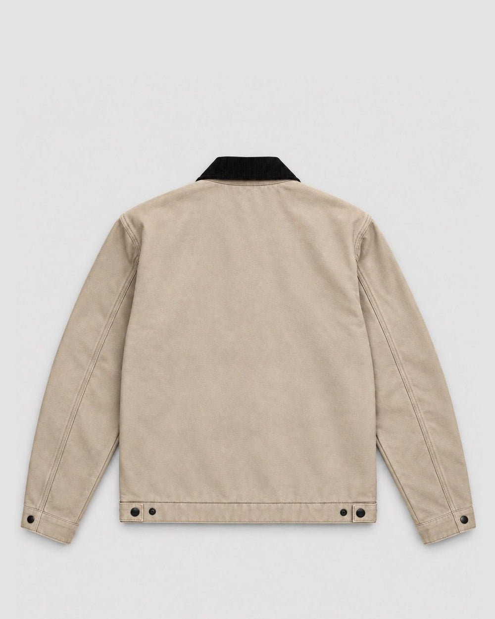 Londinese Revolution, giubbotto in tela beige (Beige) con fodera imbottita e collo a contrasto, vista posteriore
