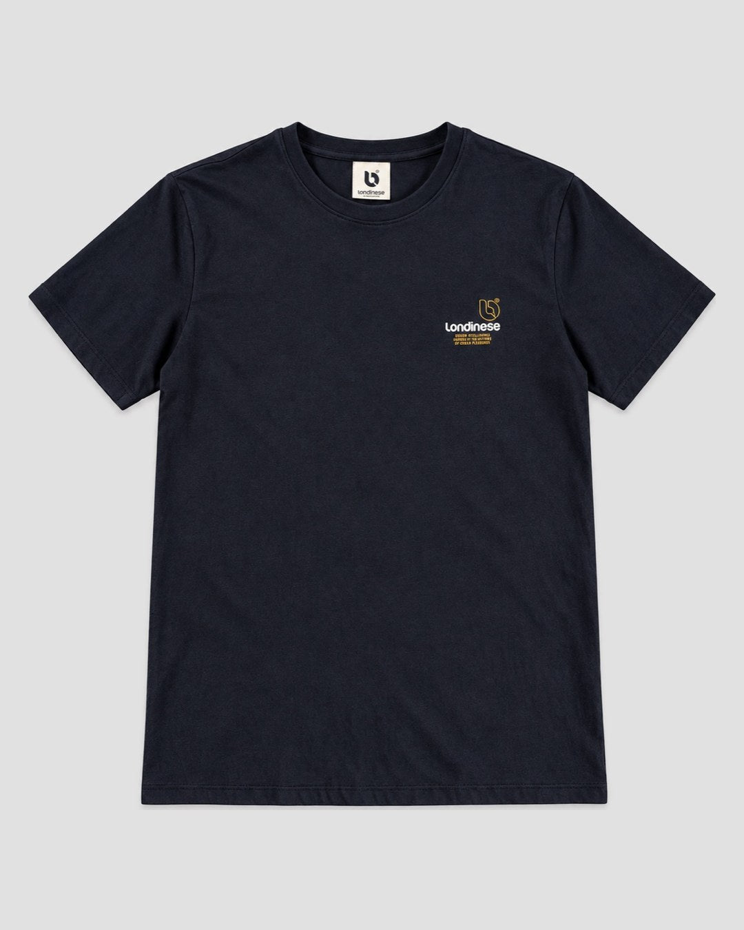 Londinese Vortex Tee, t-shirt nera (Black) con logo piccolo sul petto, fronte